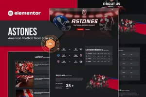Astones – American Football Team & Sports Elementor Template Kit