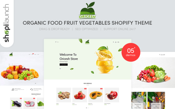 Oricesh – Organic Food Fruit Vegetables Shopify Theme