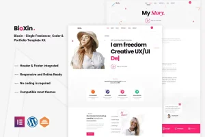 Bioxin – Single Freelancer CV & Portfolio Elementor Template Kit